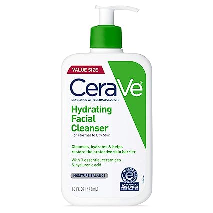 CeraVe Hydrating Facial Cleanser | Moisturizing Non-Foaming Face Wash with Hyaluronic Acid