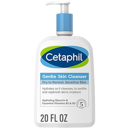 Cetaphil Face Wash, Hydrating Gentle Skin Cleanser for Dry to Normal Sensitive Skin